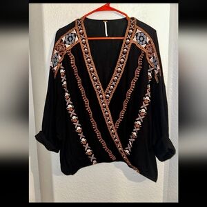 FREE PEOPLE Crescent Moon Boho Beaded Top Large